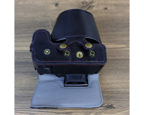 Защитный футляр - чехол для фотоаппарата CANON EOS R10 с доступом к батарейному отсеку - черный