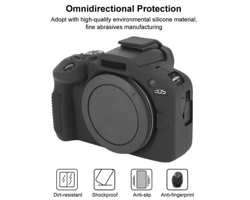 Защитный силиконовый чехол для фотоаппаратов Canon EOS R100 - черный