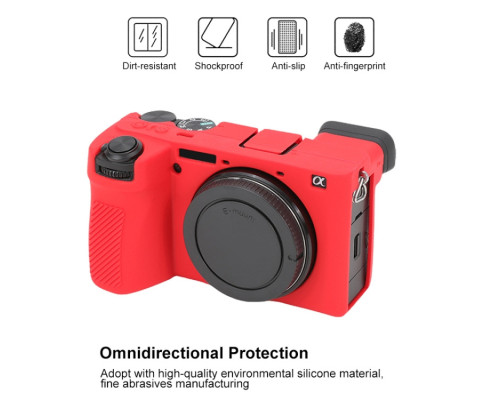 Защитный силиконовый чехол для фотоаппаратов SONY A6700 - красный