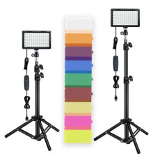 Комплект LED-світла Hongdak HD-120 (2x LED світильника зі стійками та 9 кольоровими світлофільтрами) для макрознімання