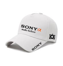Кепка, бейсболка фотографа с логотипом Sony A - белая