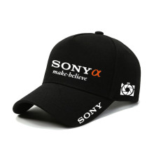 Кепка, бейсболка фотографа с логотипом Sony A - черная