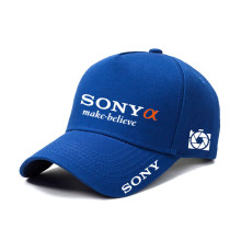 Кепка, бейсболка фотографа с логотипом Sony A - синяя