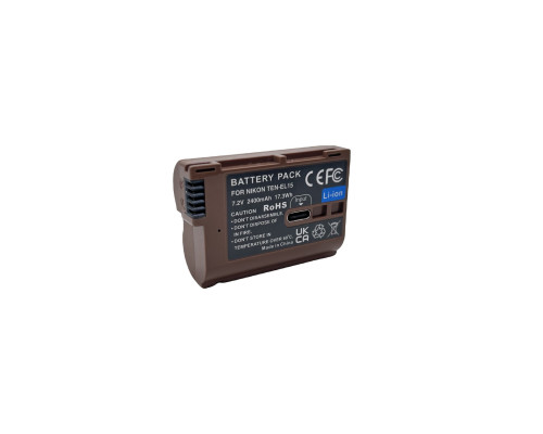 Аккумулятор Censreal TEN-EL15 (EN-EL15, EN-EL15A, EN-EL15B, EN-EL15C) для камер Nikon - с TYPE-C разъемом