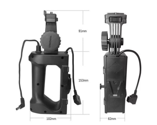 Ручка держатель аккумулятора V-mount для постоянного LED света Yongnuo YNLUX 100 RGB, YN150, YN150S
