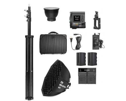 Комплект XXL LED свет Yongnuo YNLUX100 PRO KIT + стойка 2.8 м + софтбокс 55 см + 2 х NP-F960 + зарядное