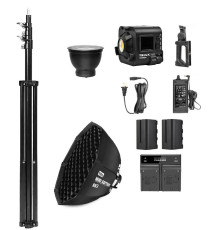 Комплект XXL LED-світло Yongnuo YNLUX100 KIT + стійка 2.8 м + софтбокс 55 см + 2 х NP-F960 + зарядне