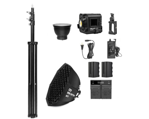 Комплект XXL LED свет Yongnuo YNLUX100 KIT + стойка 2.8 м + софтбокс 55 см + 2 х NP-F960 + зарядное