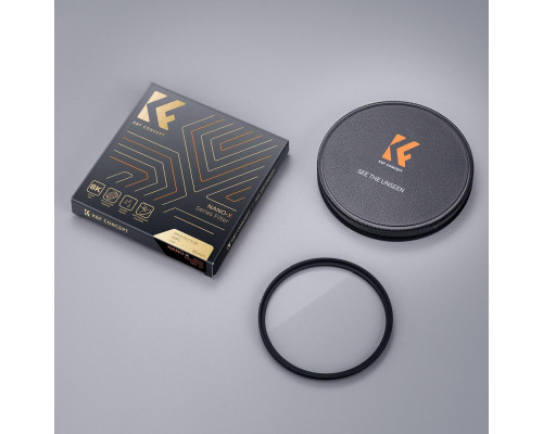 Светофильтр K&F Concept 82 mm Super Hard MC UV, Nano-X, HD, 28-слойное Nano покрытие, оптическое стекло Япония