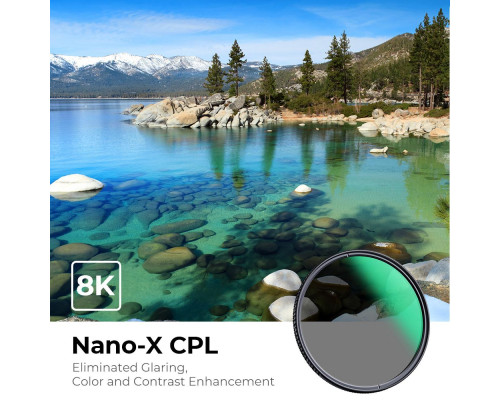 Светофильтр K&F Concept 72 mm CPL, HD, XC16 Nano-X B270 28-слойное Nano покрытие, оптическое стекло Германия