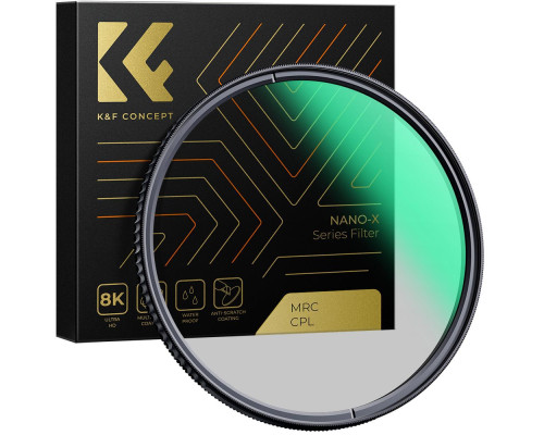 Светофильтр K&F Concept 72 mm CPL, HD, XC16 Nano-X B270 28-слойное Nano покрытие, оптическое стекло Германия