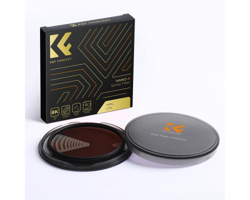 Светофильтр K&F Concept 72 mm CPL, HD, XC16 Nano-X B270 28-слойное Nano покрытие, оптическое стекло Германия