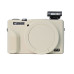 Защитный силиконовый чехол с крышкой для фотоаппаратов CANON G7X Mark III - белый