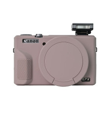 Захисний силіконовий чохол із кришкою для фотоапаратів CANON G7X Mark III — сірий