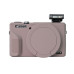 Защитный силиконовый чехол с крышкой для фотоаппаратов CANON G7X Mark III - серый