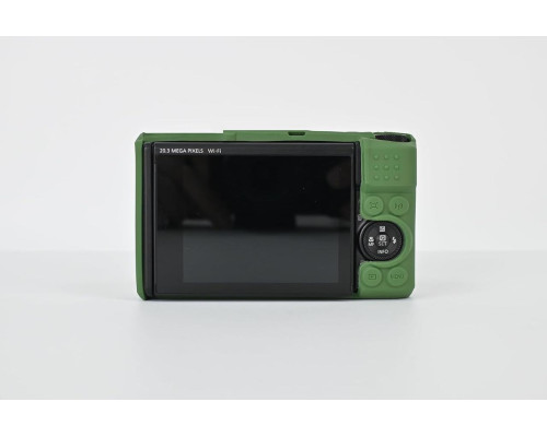 Защитный силиконовый чехол с крышкой для фотоаппаратов CANON Powershot SX740 - зеленый
