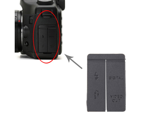 Заглушка резинка USB, разъем ДУ и Video OUT для фотоаппарата Canon 5D - комплект 2 шт