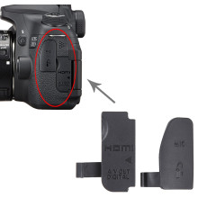 Заглушка гумка USB, роз'єм ДК і Video OUT для фотоапарата Canon 70D — комплект 2 шт.