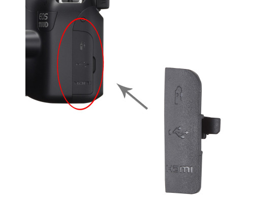 Заглушка резинка USB, разъем ДУ и Video OUT для фотоаппарата Canon 1100D