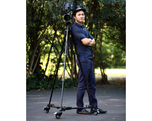 Складная регулируемая студийная тележка для штативов и стоек Yunteng YT-900 Tripod Dolly