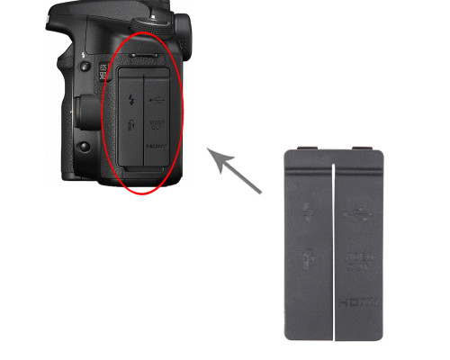 Заглушка резинка USB, разъем ДУ и Video OUT, MIC для фотоаппарата Canon 50D - комплект 2 шт