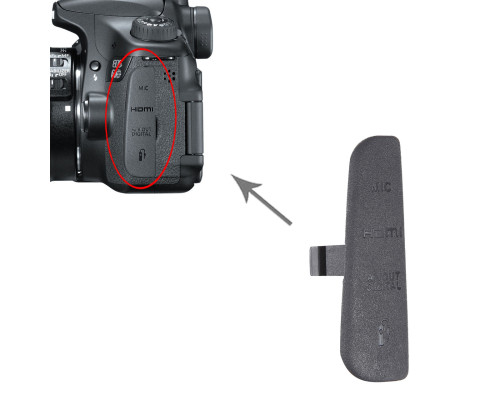 Заглушка резинка USB, разъем ДУ и Video OUT для фотоаппарата Canon 60D
