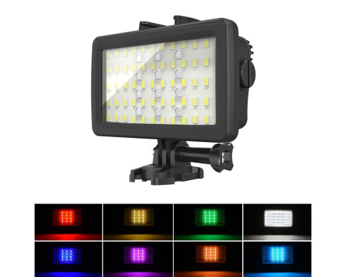 Лампа LED свет c RGB водонепроницаемая Andoer SL-20, LED подсветка для экшн-камер Xiaomi YI, SJCam, GoPRO