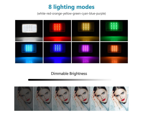 Лампа LED свет c RGB водонепроницаемая Andoer SL-20, LED подсветка для экшн-камер Xiaomi YI, SJCam, GoPRO