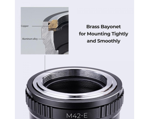 Адаптер (переходник) K&F Concept - M42 - NEX (M42-E mount) для камер Sony с байонетом E-mount