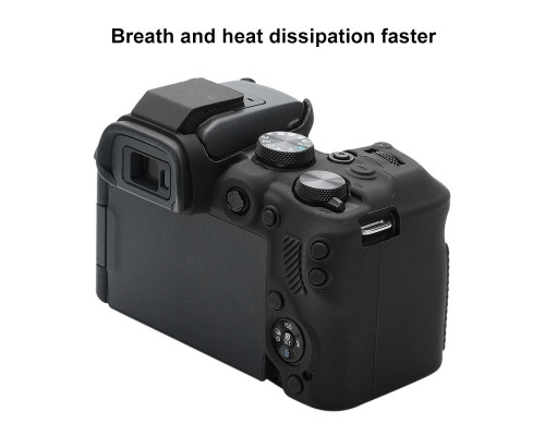 Защитный силиконовый чехол для фотоаппаратов Canon EOS R10 - черный