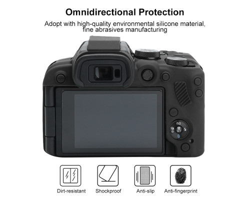 Защитный силиконовый чехол для фотоаппаратов Canon EOS R10 - черный