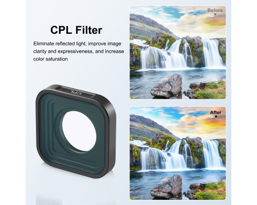 Светофильтр JSR June Star CPL (поляризационный) для объектива Gopro HERO 13,12, 11, 11 Mini, 10, 9