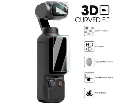 Защитное стекло для DJI OSMO POCKET 3 (на дисплей и объектив)