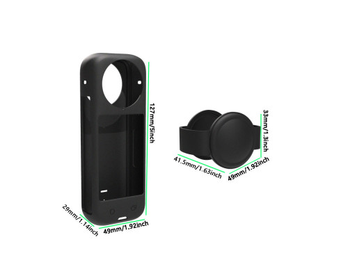 Силиконовый чехол для камеры Insta360 X4 и крышка-колпачок для объектива - красный