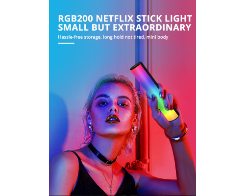 Компактный LED - осветитель, видеосвет, жезл RGB - Yelangu - W200 RGB (20 см)