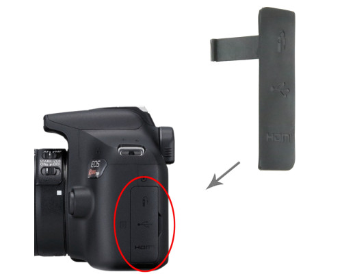 Заглушка резинка USB, разъем ДУ и Video OUT для фотоаппарата Canon 1300D, 1500D