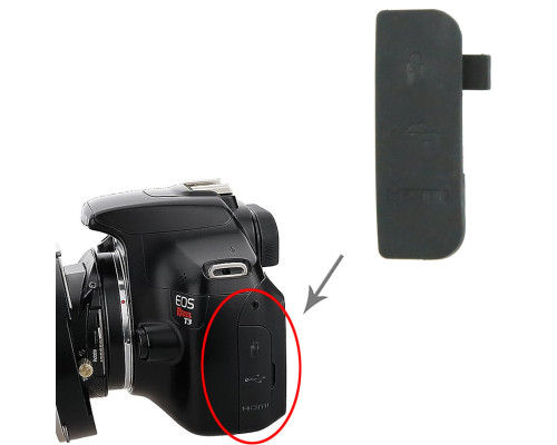 Заглушка резинка USB, разъем ДУ и Video OUT для фотоаппарата Canon 1200D