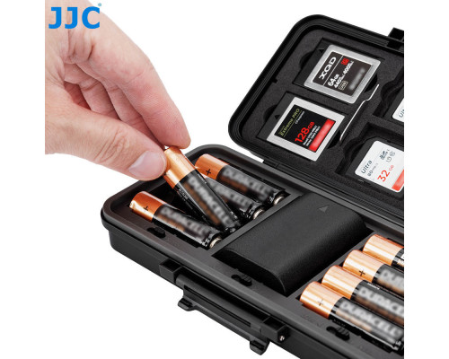 Защитный бокс JJC JBC-K3 на 3 аккумулятора камер, батареек AA и карт памяти SD / CF express Type-A и B / XQD