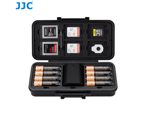 Защитный бокс JJC JBC-K3 на 3 аккумулятора камер, батареек AA и карт памяти SD / CF express Type-A и B / XQD