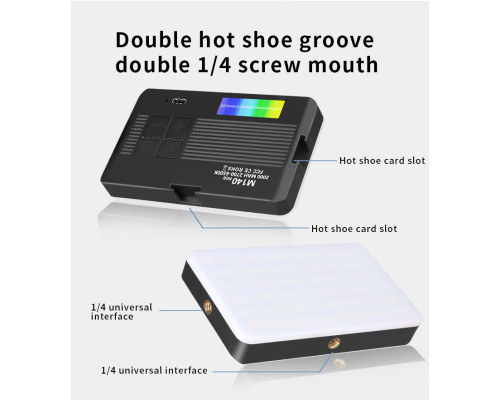 Накамерный свет M140 RGB Pocket Fill Light с возможностью крепления на смартфон и с встроенным аккумулятором