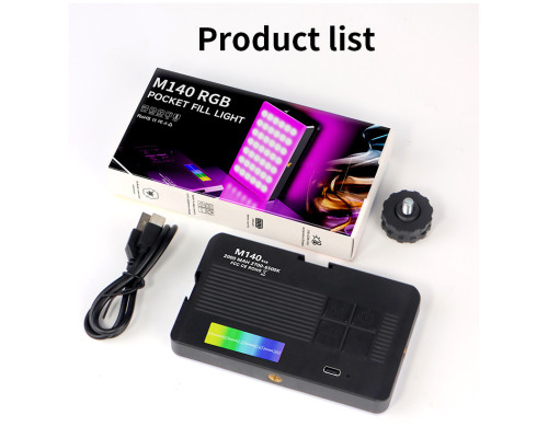 Накамерный свет M140 RGB Pocket Fill Light с возможностью крепления на смартфон и с встроенным аккумулятором