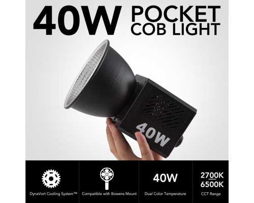 LED свет, осветитель, студийный свет M60 40W (2500-6500K) с встроенным аккумулятором на 3400 ma и держателем