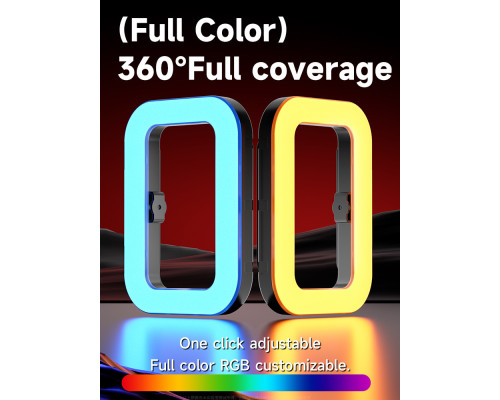 Кольцевая LED лампа U200 RGB - цветная (аккумулятор 4000 ma) с пультом для смартфона
