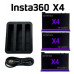 Комплект: зарядное устройство для 3-х аккумуляторов Insta360 X4 + 3 аккумулятора