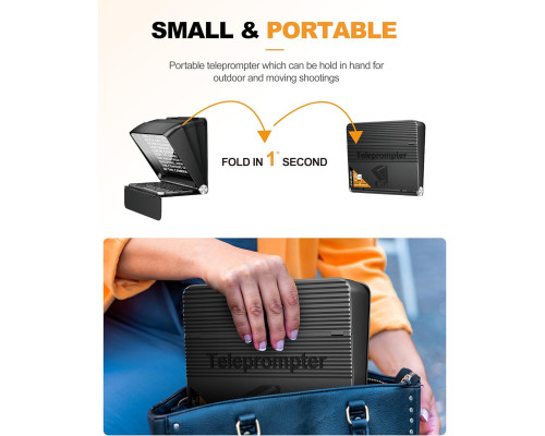 Мини телесуфлер - телепромтер LENSGO TC7 II Ultimate KIT - суфлер для смартфона и фотоаппарата
