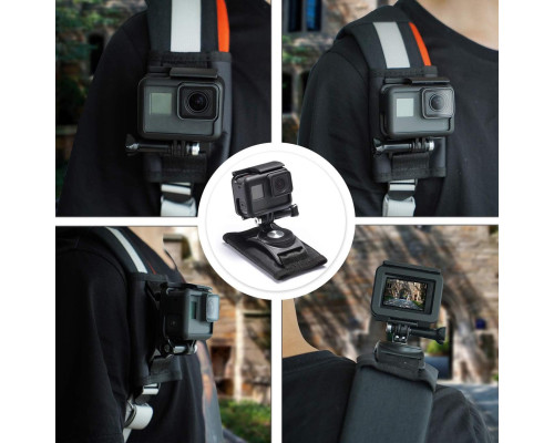 Крепление на лямку рюкзака поворотное 360° для экшн камер Xiaomi, SJCam, GoPRO, DJI