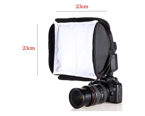 Софтбокс, розсіювач, дифузор (Softbox) для спалахів 23 х 23см
