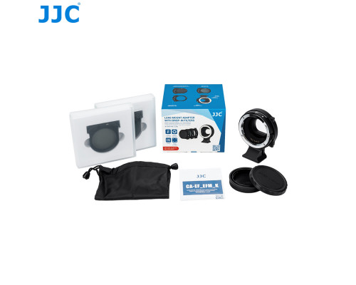 Адаптер (переходник) автофокусный JJC (CA-EF_EFM_K) EF-EOS M для Canon с CPL и ND3-500 Drop-In фильтрами