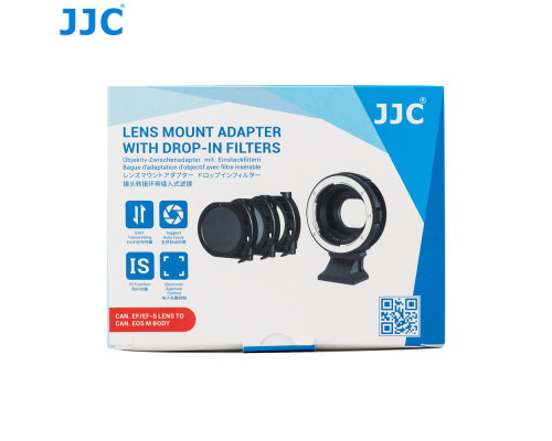 Адаптер (переходник) автофокусный JJC (CA-EF_EFM_K) EF-EOS M для Canon с CPL и ND3-500 Drop-In фильтрами