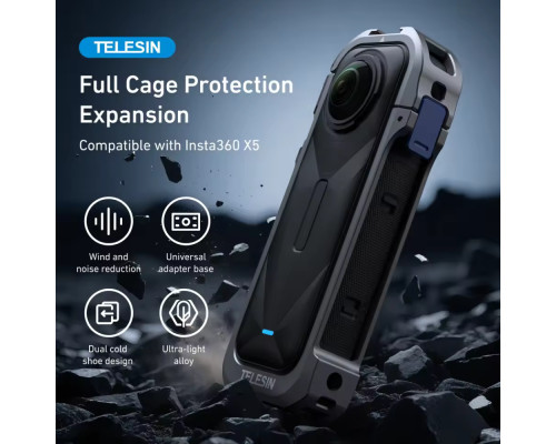 Крепление-адаптер (рамка) Telesin S6-FMS-19-TIS для Insta360 X5 металлическая (алюминиевая)
